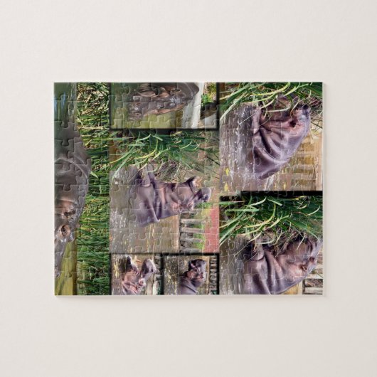 Hippo Photo Collage Legpuzzel (Horizontaal)