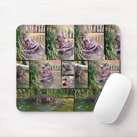 Hippo Photo Collage, Mousepad Muismat (Met muis)