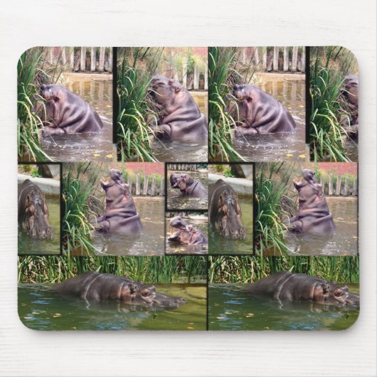 Hippo Photo Collage, Mousepad Muismat (Voorkant)