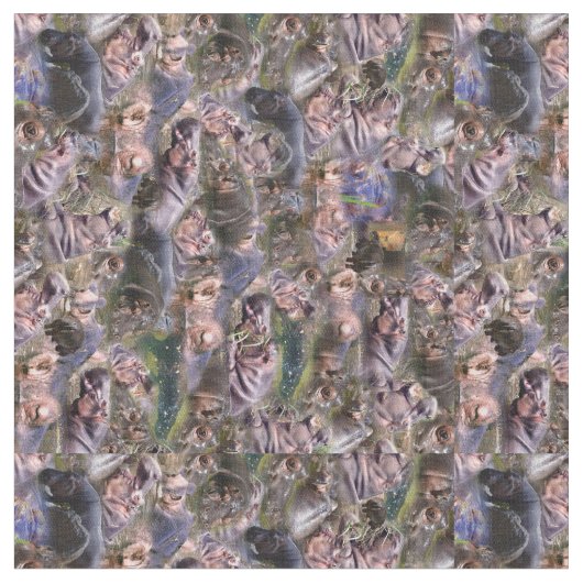 Hippo Photo Collage Stof (Close Up)