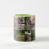 Hippo Photo Collage Tweekleurige Koffiemok (Center)