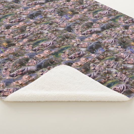 Hippo Photo Collarge Sherpa Deken (3/4)