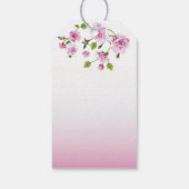 Hippo Pink Floral Birthday Dank je Cadeaulabel (Achterkant)