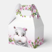 Hippo Pink Floral Girl Birthday Bedankdoosjes (Achterkant)