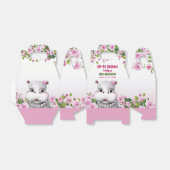 Hippo Pink Floral Girl Birthday Bedankdoosjes (Uitgevouwen)