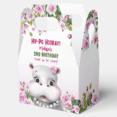 Hippo Pink Floral Girl Birthday Bedankdoosjes (Geopend)
