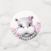 Hippo Pink Floral Girl Birthday Confetti (Kleine voorkant)