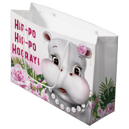 Hippo Pink Floral Girl Birthday Groot Cadeauzakje