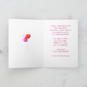 Hippo Pink Floral Girl Birthday Kaart (Binnen)