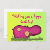 hippo-plezier briefkaart (Voorkant / Achterkant)