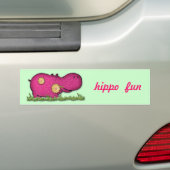 hippo-plezier bumpersticker (Op auto)