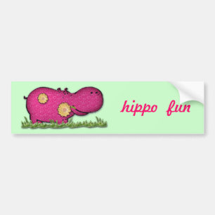 hippo-plezier bumpersticker