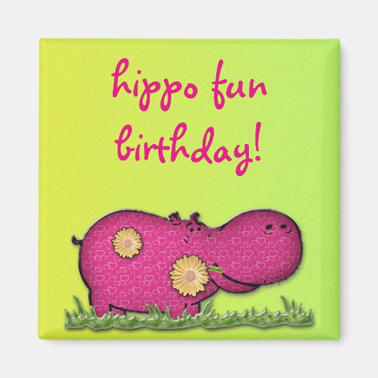 hippo-plezier magneet (Voorkant)