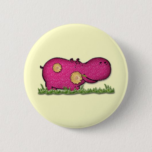 hippo-plezier ronde button 5,7 cm (Voorkant)