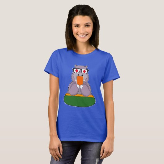 Hippo Poker kaarten Kaart spel T-shirt (Voorkant volledig)