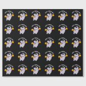 Hippo-pompom-mus Funny Animal Hippo Pun Dark BG Cadeaupapier (Vlak)