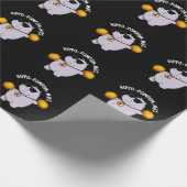 Hippo-pompom-mus Funny Animal Hippo Pun Dark BG Cadeaupapier (Hoek)