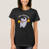 Hippo-pompom-mus Funny Animal Hippo Pun Dark BG T-shirt (Voorkant)