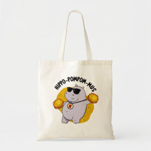 Hippo-pompom-mus Funny Animal Hippo Pun Tote Bag