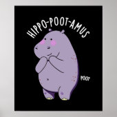 Hippo-poot-amus Grappig Scheten Hippo Pun Donker B Poster (Voorkant)