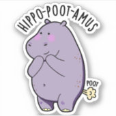 Hippo-poot-amus Grappig Scheten Hippo Pun Sticker (Voorkant)