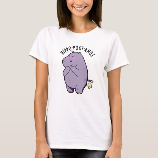 Hippo-poot-amus Grappig Scheten Hippo Pun T-shirt (Voorkant)