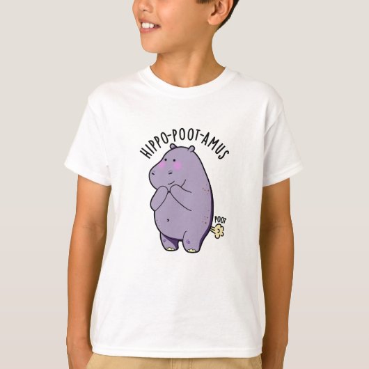 Hippo-poot-amus Grappig Scheten Hippo Pun T-shirt (Voorkant)