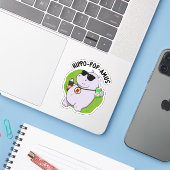 Hippo-pop-amus Funny Hippo Soda Pop Pun Sticker (Laptop met iPhone)
