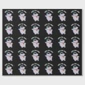 Hippo-pop-amus Funny Pop Music Hippo Pun Dark BG Cadeaupapier (Vlak)