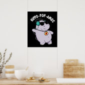 Hippo-pop-amus Funny Pop Music Hippo Pun Dark BG Poster (Keuken)