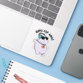 Hippo-pop-amus Funny Pop Music Hippo Pun Sticker (Laptop met iPhone)