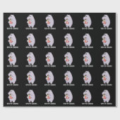 Hippo-pop-cornamus Funny Hippo Pun Dark BG Cadeaupapier (Vlak)