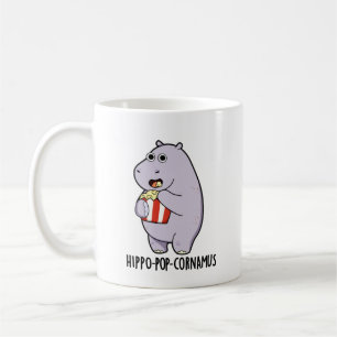 Hippo-pop-cornamus Funny Hippo Pun Koffiemok