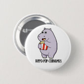 Hippo-pop-cornamus Funny Hippo Pun Ronde Button 5,7 Cm (Voorkant /achterkant)