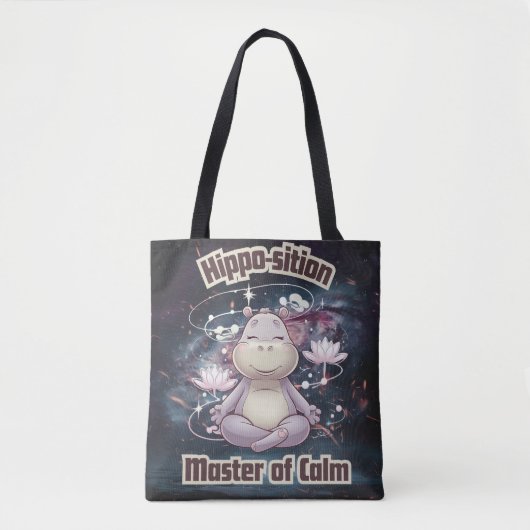Hippo-position - Master of Calm Zen Design Tote Bag (Voorkant)