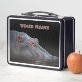 Hippo Power Lunch Box – Custom Name Gift (In situ)