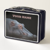 Hippo Power Lunch Box – Custom Name Gift (Voorkant)