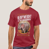 Hippo Power zwaargewicht savanne ontwerp T-shirt (Voorkant)