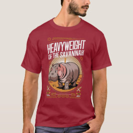 Hippo Power zwaargewicht savanne ontwerp T-shirt