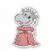 Hippo Princess Sticker (Voorkant)
