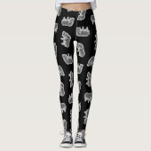  Hippo-printerpatroon Hippopotamus Art Black Leggings (Voorkant)