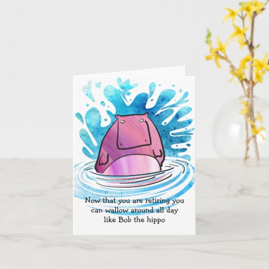 Hippo Retirement Kaart (Gele Bloem)