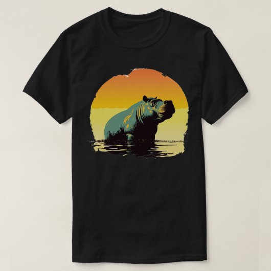 Hippo retro 4 t-shirt (Design voorkant)