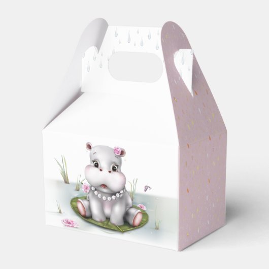 Hippo River Adventure Girl Baby shower Bedankdoosjes (Achterkant)