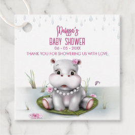 Hippo River Adventure Girl Baby shower Bedankjes Labels