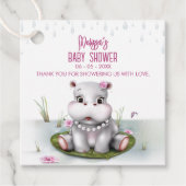Hippo River Adventure Girl Baby shower Bedankjes Labels (Voorkant)