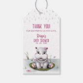 Hippo River Adventure Girl Baby shower Cadeaulabel (Voorkant)