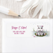 Hippo River Adventure Girl Baby shower Etiket (Insitu)