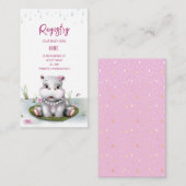 Hippo River Adventure Girl Baby shower Informatiekaartje (Voorkant / Achterkant)