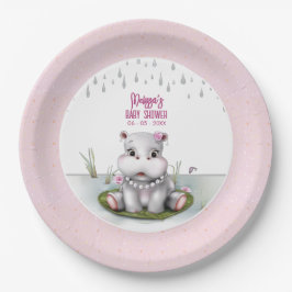 Hippo River Adventure Girl Baby shower Papieren Bordje